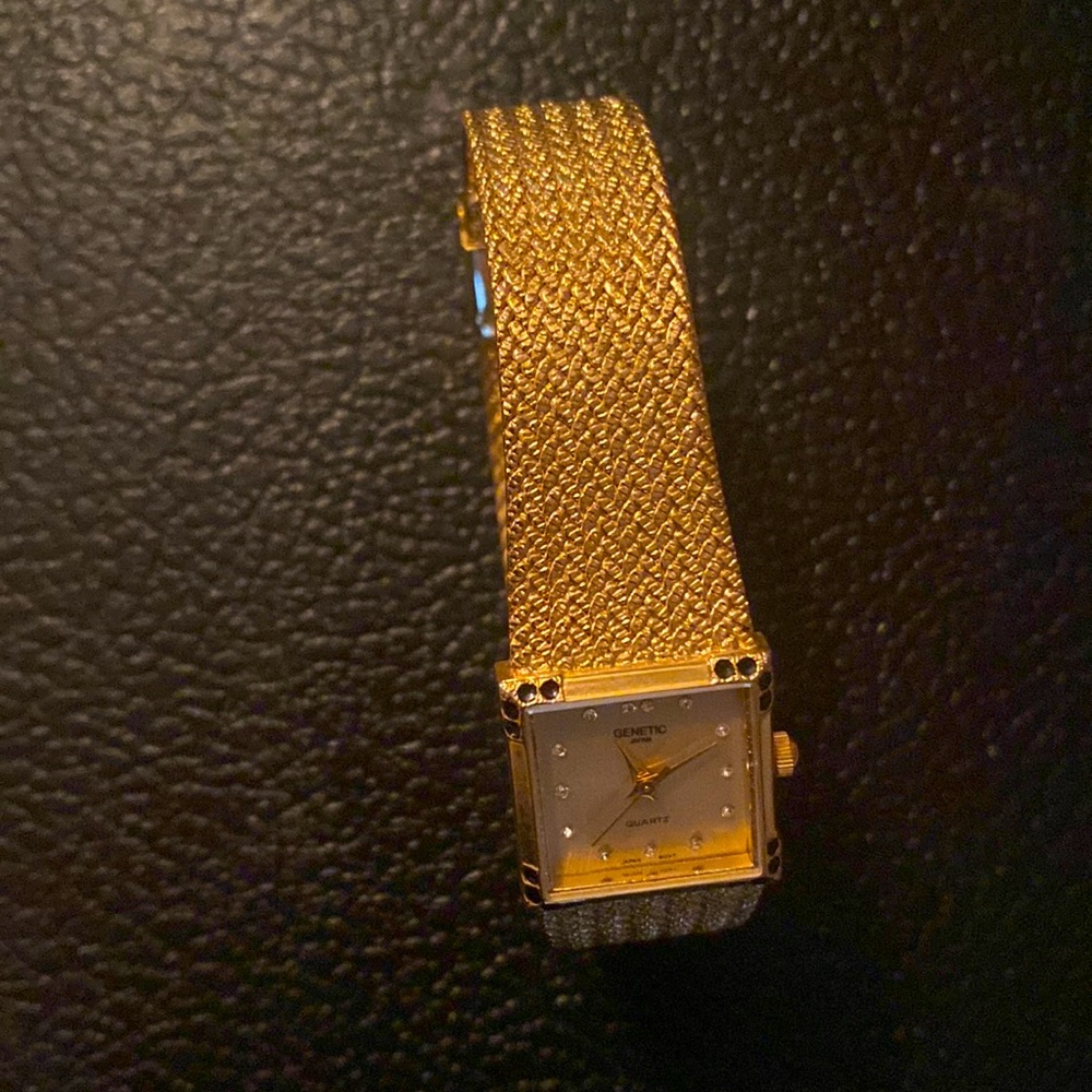 Genetic Vintage Ladies Watch Square unique face, bracelet. Needs a battery